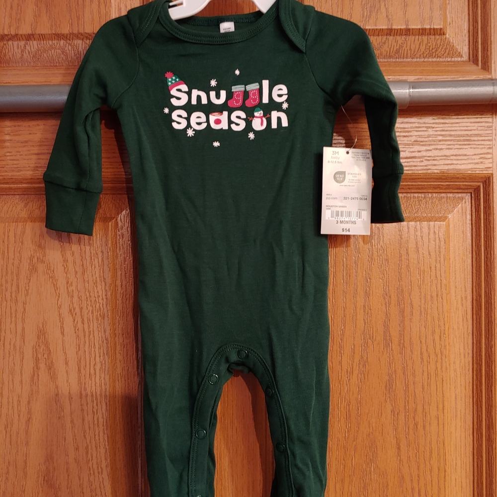 Okie Dokie Green Snuggle Season Bodysuit